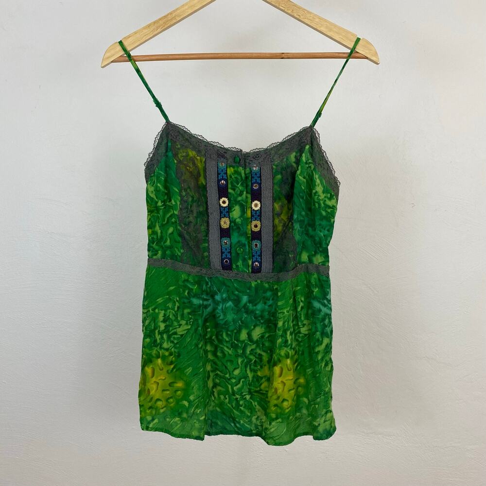 Free People Painted Windows Tank - Green - Size 8